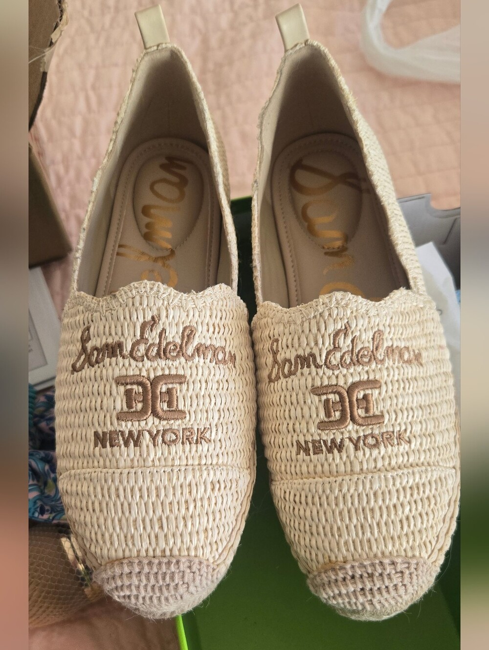 NEW IN BOX!! SAM EDELMAN KARLA ESPADRILLE SLIP ON ~ SIZE 7 ~ LINEN